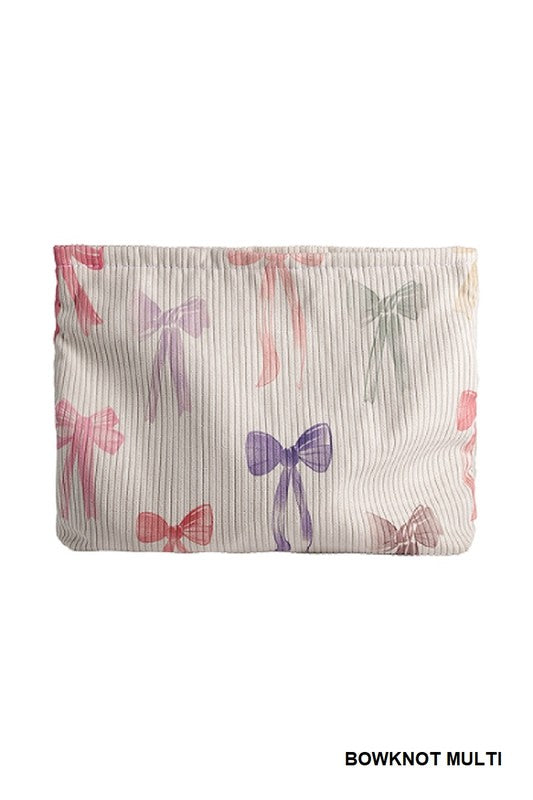 Multi Color Bowknot Pattern Makeup Cosmetic Clutch Bag