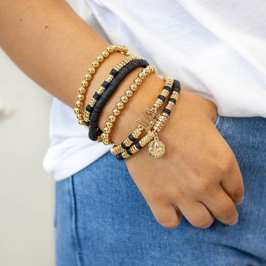 Louisiana Bead Bracelet Stack 7"