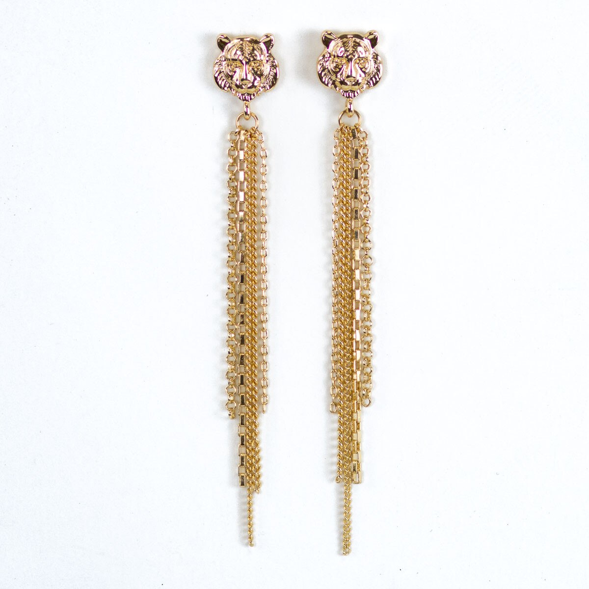Tiger Dangle Earrings 3"