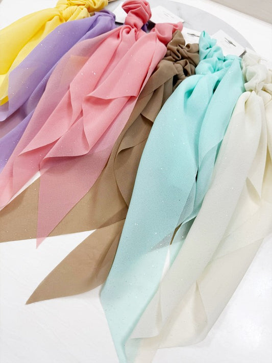 Glittered Sheer Long Tail Hair Scrunchie