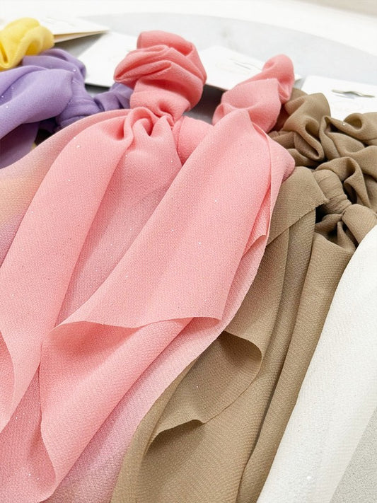 Glittered Sheer Long Tail Hair Scrunchie