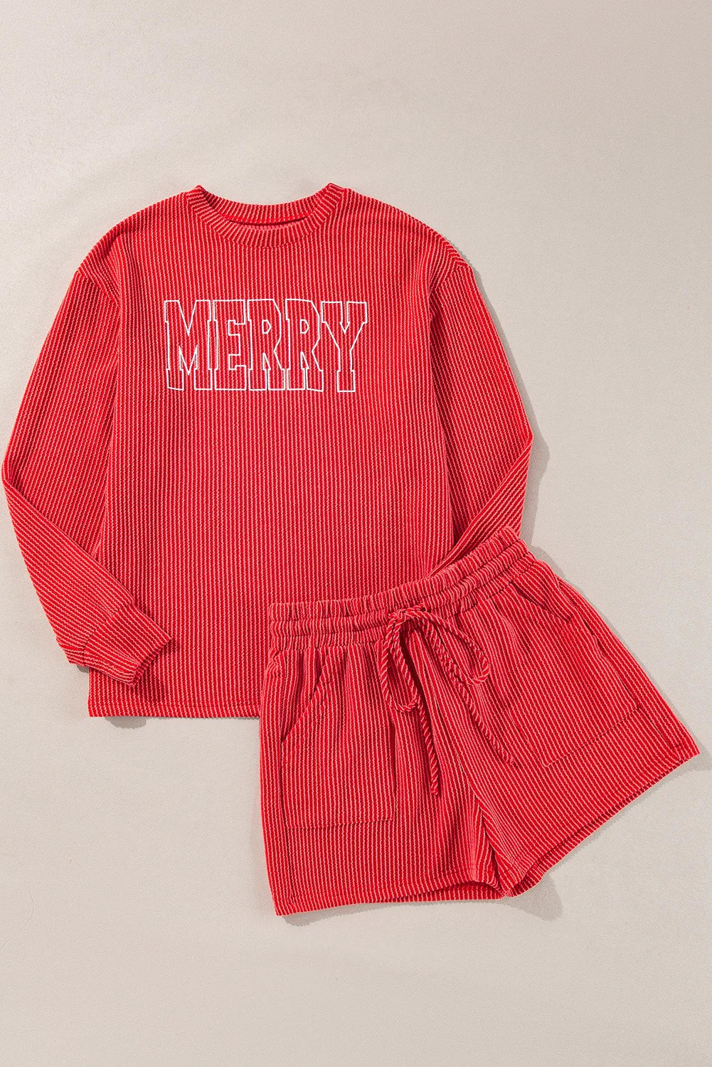 Pre-Order Red Merry Corded Short Set