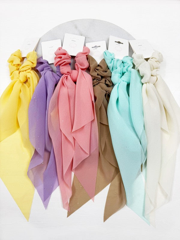 Glittered Sheer Long Tail Hair Scrunchie