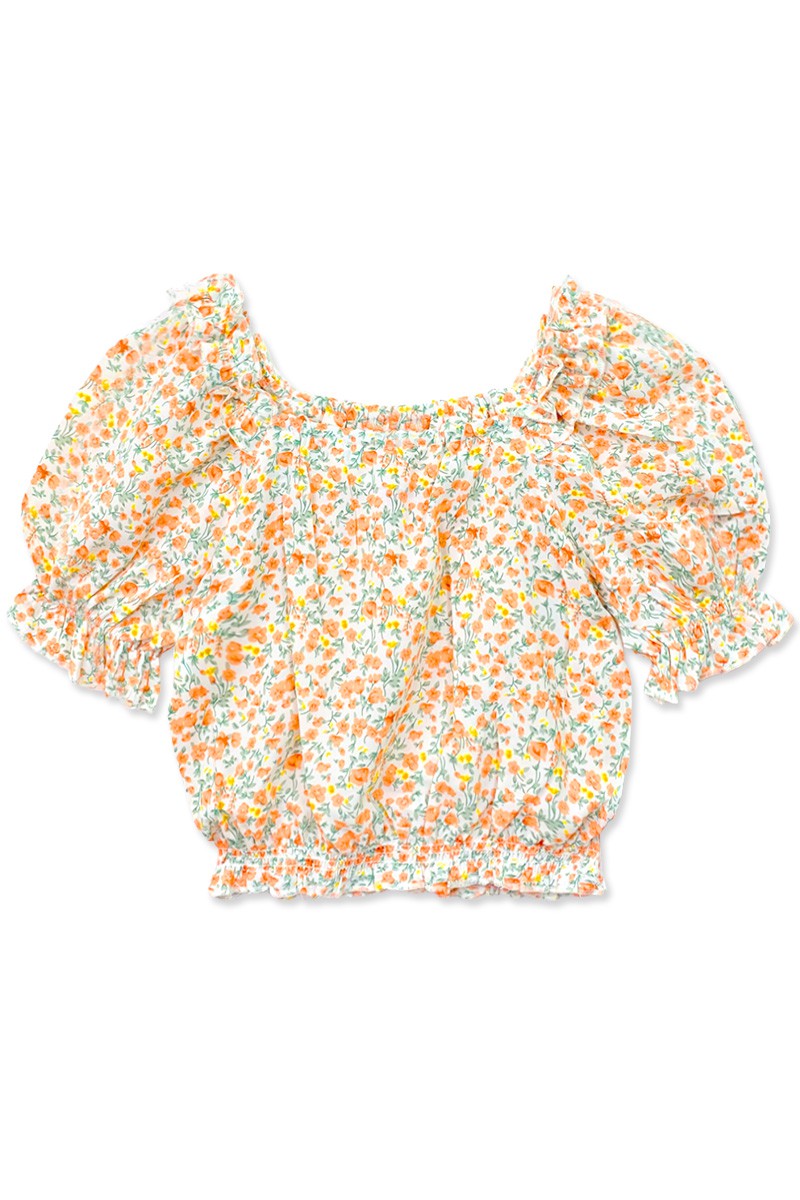 Tween Girls Fashion Top W/ Puff Sleeve 7-14