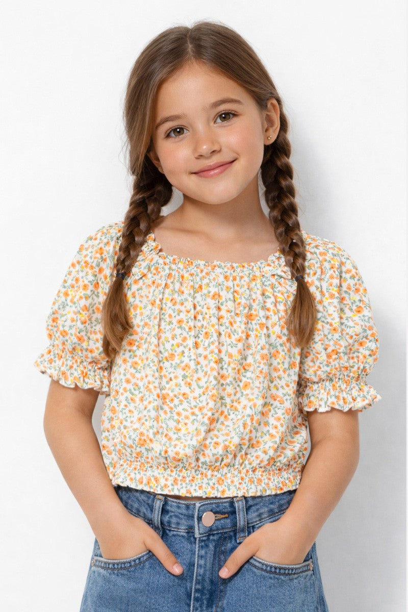 Tween Girls Fashion Top W/ Puff Sleeve 7-14
