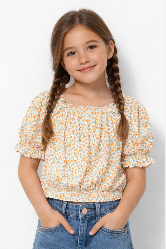 Tween Girls Fashion Top W/ Puff Sleeve 7-14